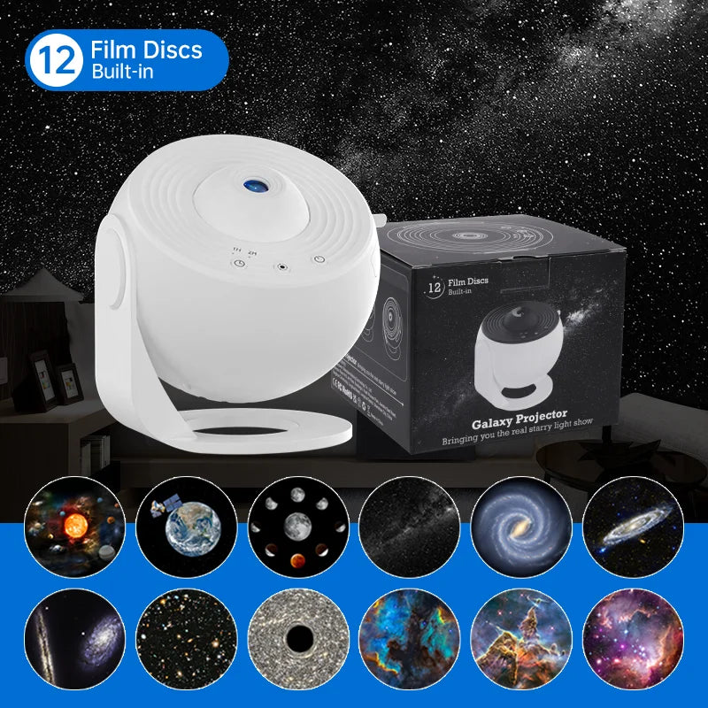 Veilleuse projecteur galaxie et ciel étoilé à 360°